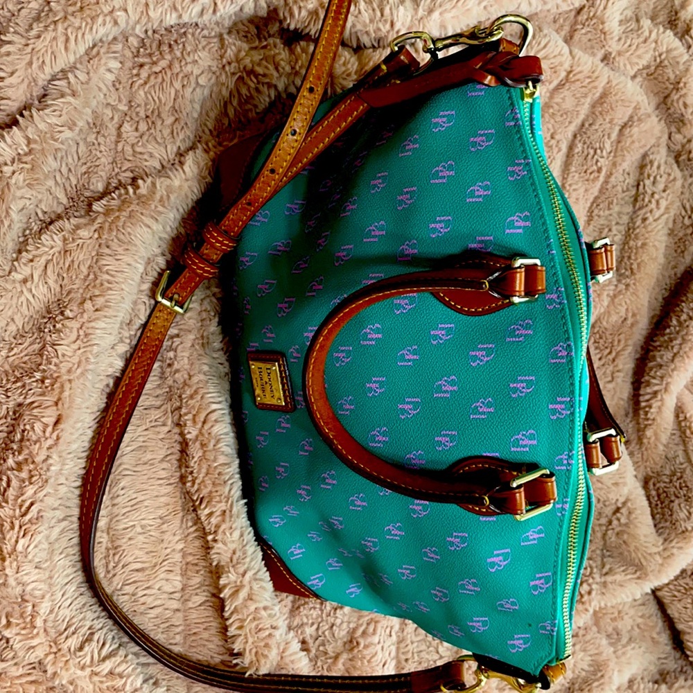 Dooney & Bourke shoulder bag teal and pink!